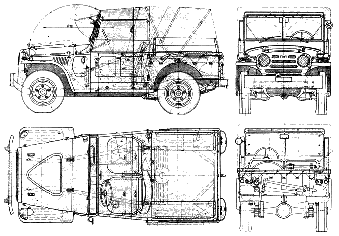 1951 Fiat Campagnola SUV blueprint