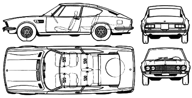 1971 Fiat Dino Coupe blueprint