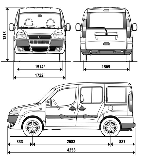 2007 Fiat Doblo Minivan blueprint