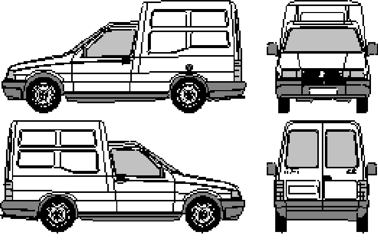 1993 Fiat Fiorino Van blueprint