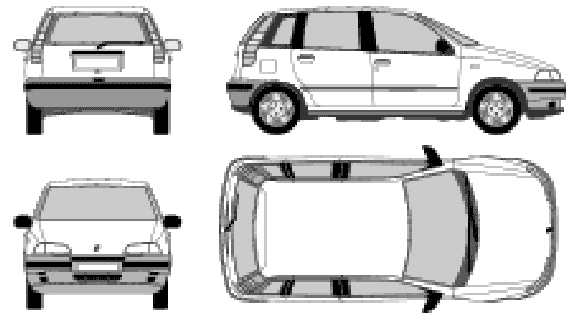 1993 Fiat Punto 5door Hatchback blueprint