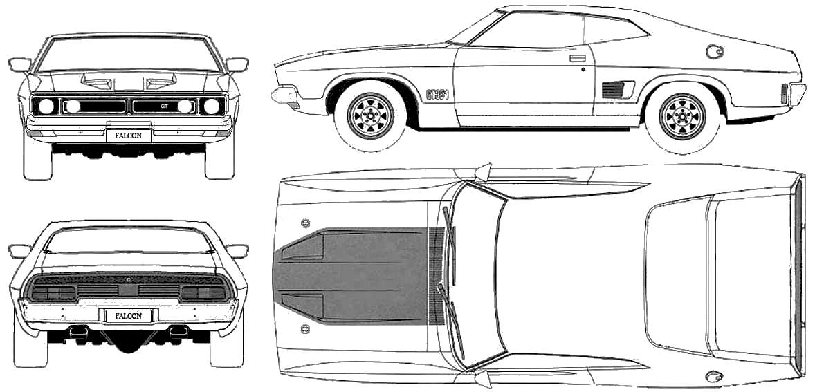 1973 Ford Falcon XB 351 GT Coupe blueprint