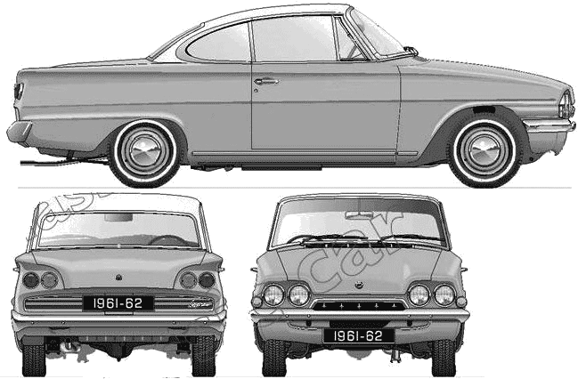1961 Ford Consul Capri 109E Coupe blueprint