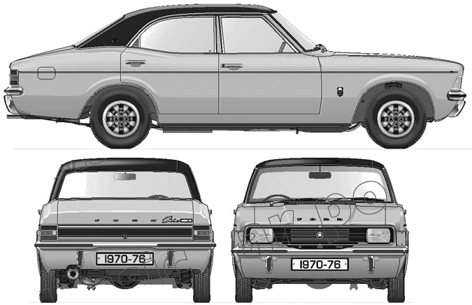 1976 Ford Cortina Mk III 2000E Sedan blueprint