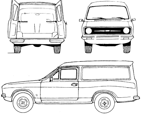 Ford Escort Van. 1978 Ford Escort Van blueprint