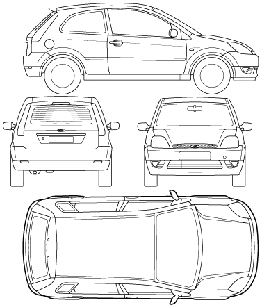 2002 Ford Fiesta 3-door Hatchback blueprint