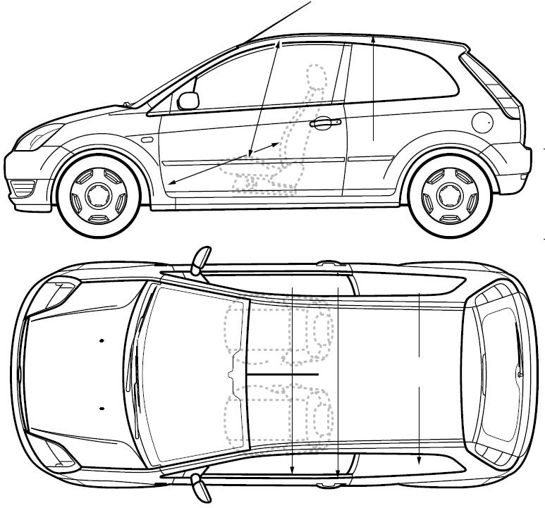2005 Ford Fiesta 3-door Hatchback blueprint
