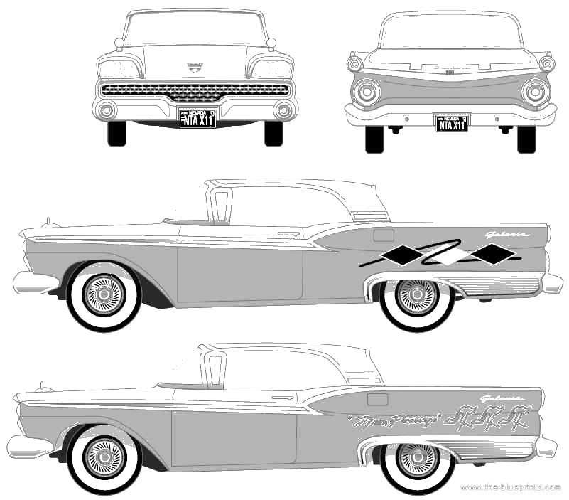 1959 Ford Galaxie Skyliner Coupe blueprint