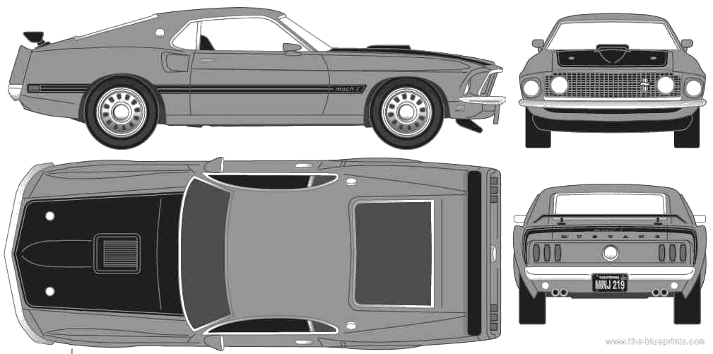 1969 Ford Mustang Mach1 Coupe blueprint