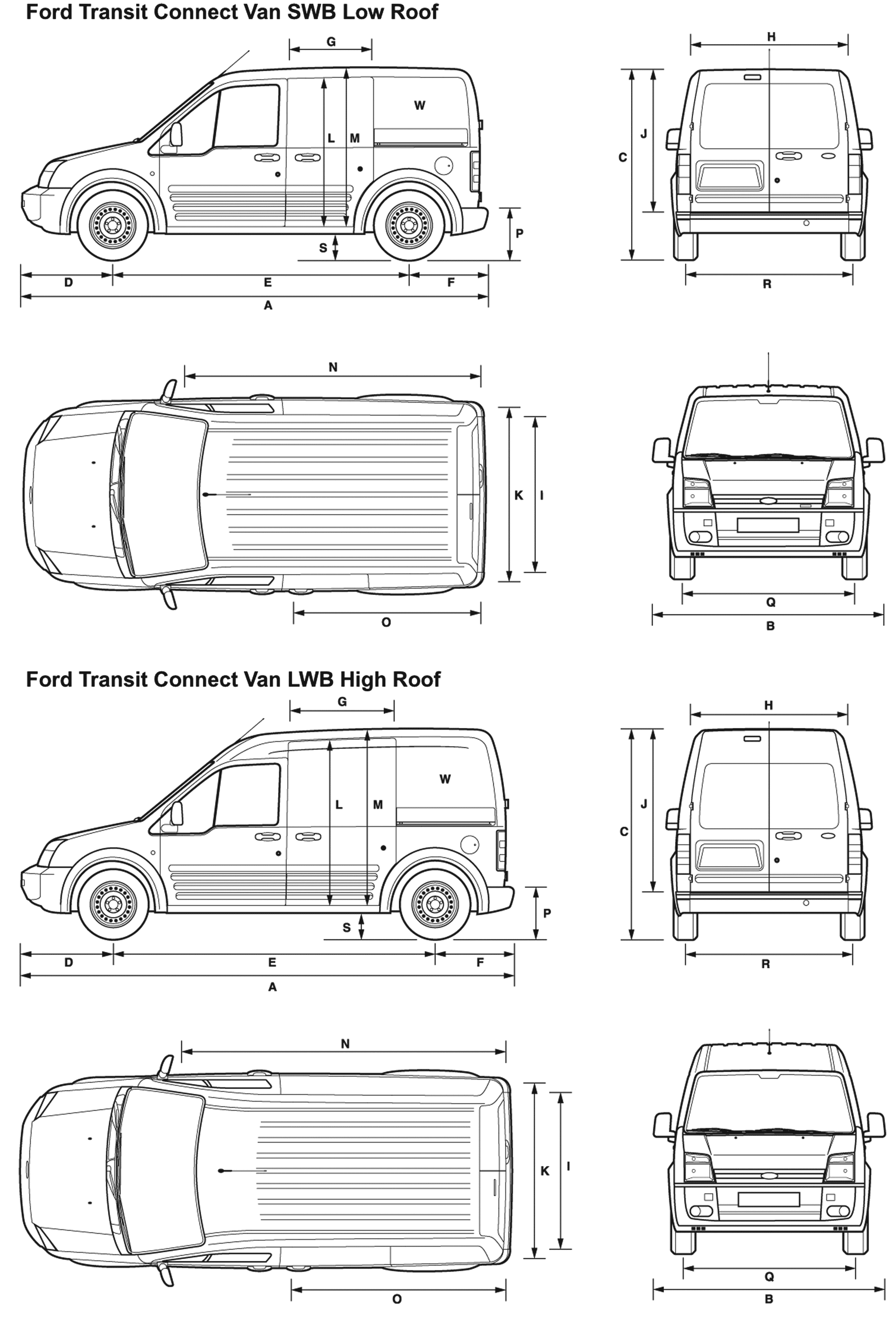 Ford transit van blueprints