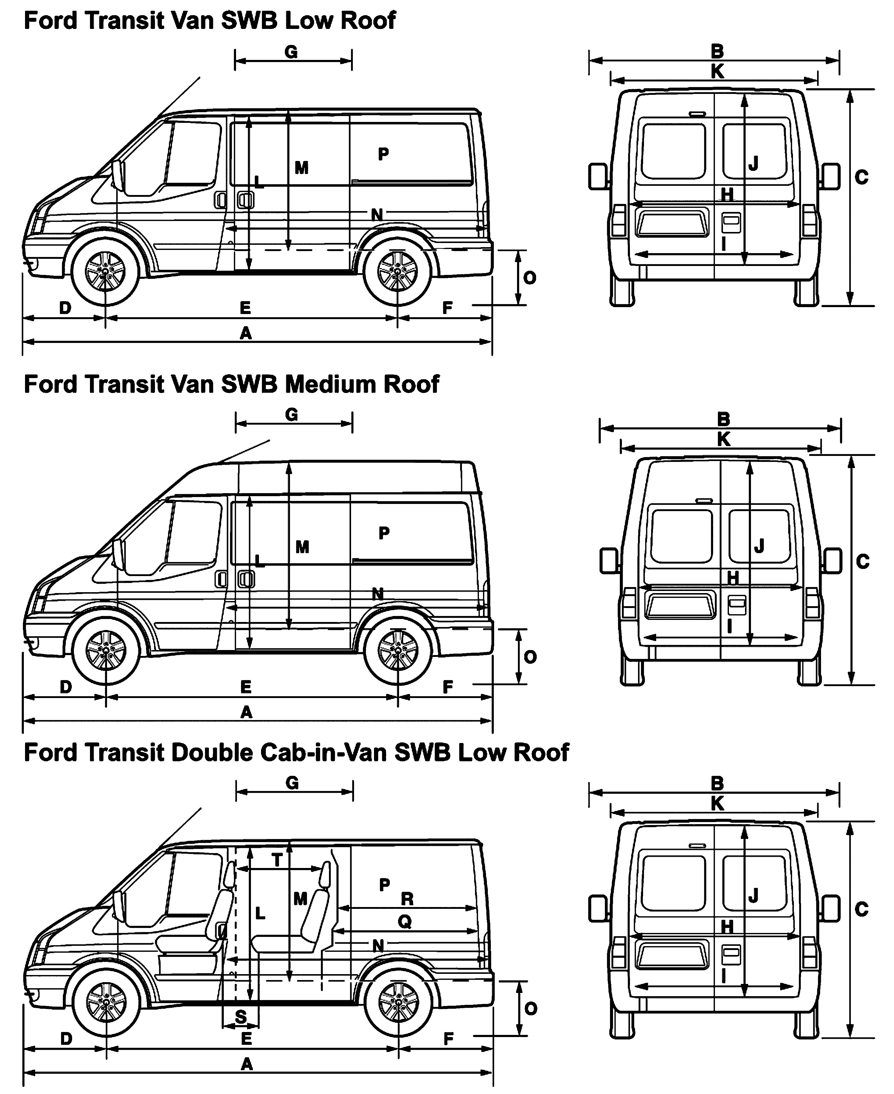 Ford transit van blueprints