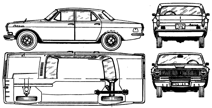 1968 GAZ Volga 24 Sedan blueprint
