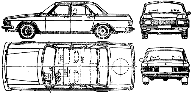 1982 GAZ Volga 3102 Sedan blueprint