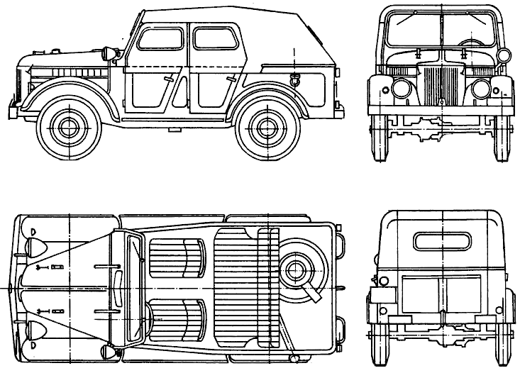 1953 GAZ 69A SUV blueprint