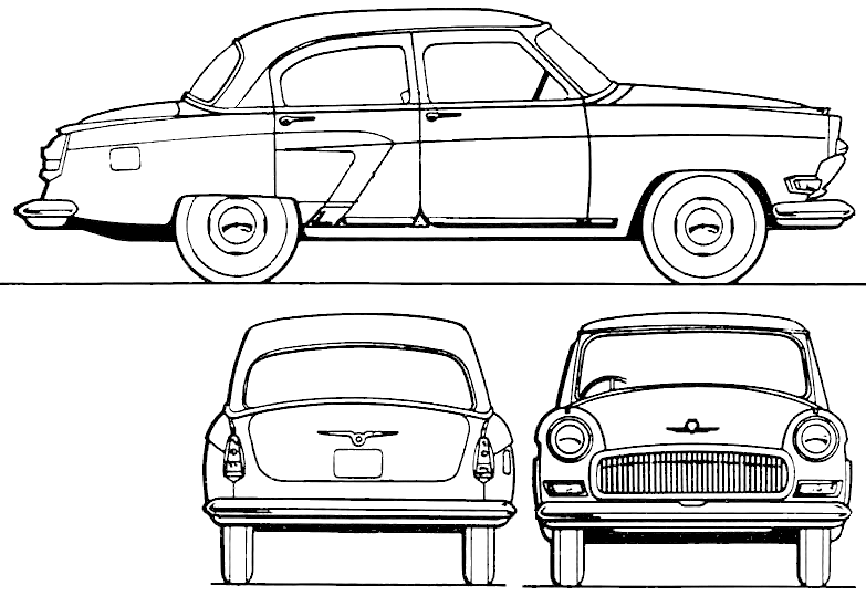 1957 GAZ Volga 21S Sedan blueprint