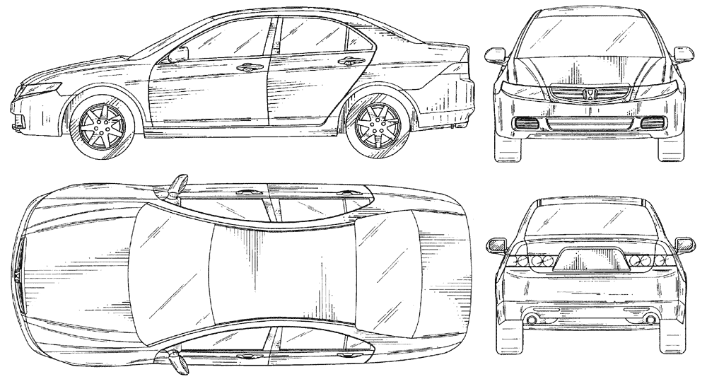 CAR blueprints 2002 Honda Accord Sedan blueprint