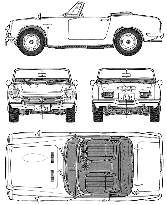 1966 Honda S800 Cabriolet blueprint