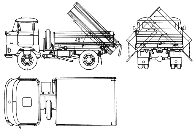 1974 IFA W50 Truck blueprint