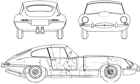1977 Jaguar Etype Coupe blueprint