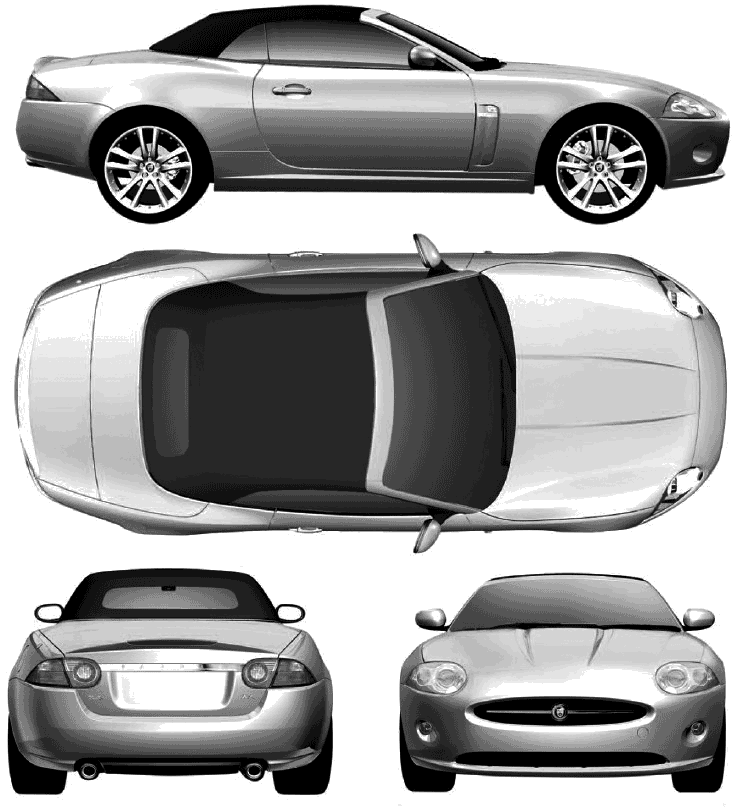 2006 Jaguar XK Convertible Cabriolet blueprint