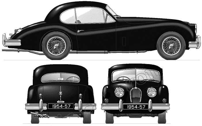 1954 Jaguar XK140 Coupe blueprint