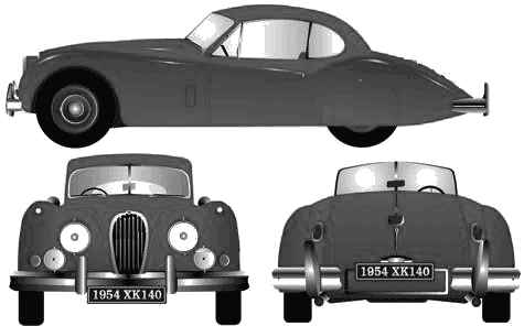 1954 Jaguar XK140 FHC Coupe blueprint