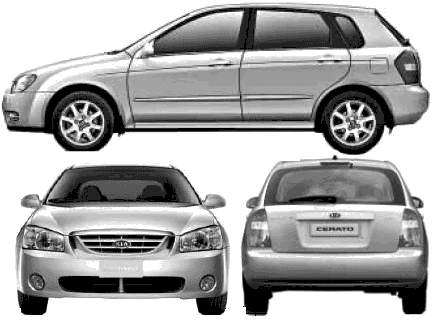 2005 KIA Cerato Hatchback blueprint