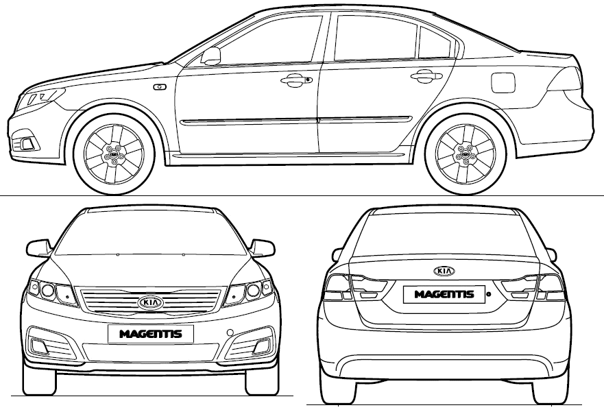 2009 KIA Magentis Sedan blueprint