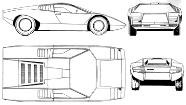Lamborghini on Car Blueprints   1971 Lamborghini Countach Prototype Coupe Blueprint