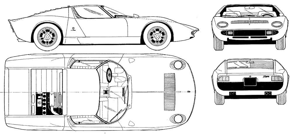 1966 Lamborghini Miura P400 Coupe blueprint