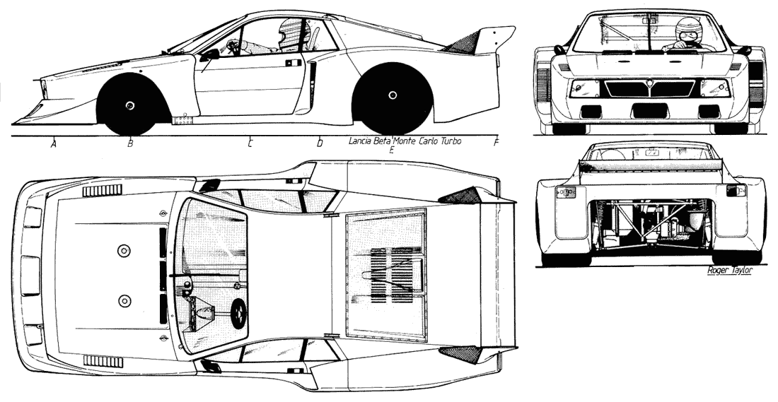 1965 Lancia Beta Monte Carlo Turbo Coupe blueprint