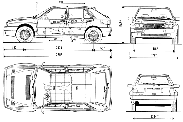 1985 Lancia Delta Integrale EVO Hatchback blueprint