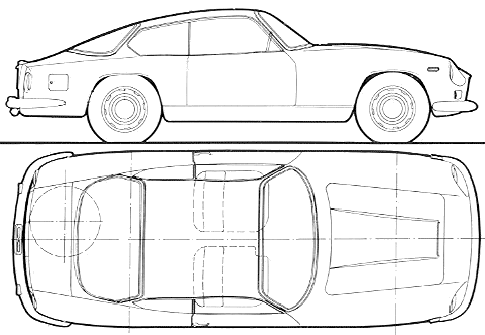 1966 Lancia Flaminia Super Sport Zagato Coupe blueprint
