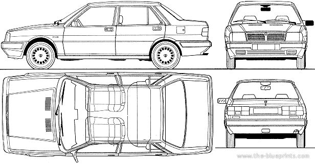 1984 Lancia Prisma 16 ie Sedan blueprint