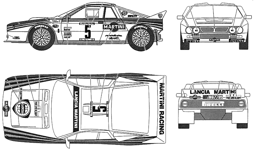 1983 Lancia Rally 037 Martini Coupe blueprint