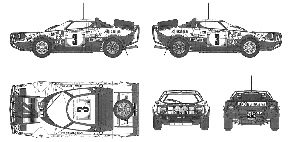 1975 Lancia Stratos HF Safari Rally Coupe blueprint