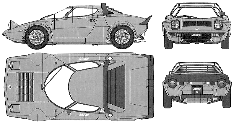 blueprints of cars. CAR blueprints - 1976 Lancia