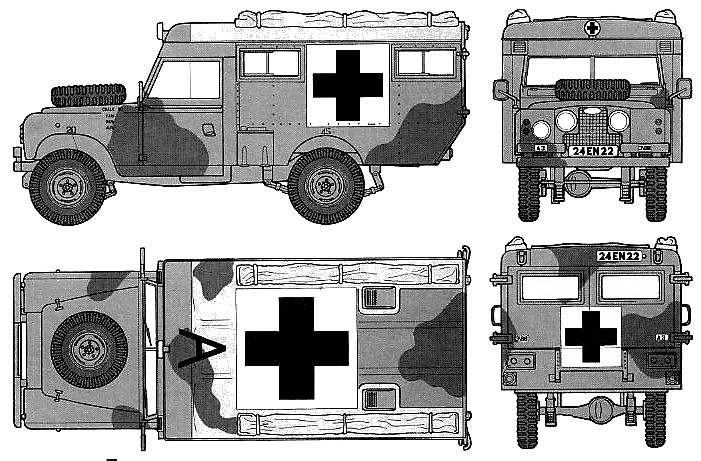 1969 Land Rover 109 Ambulance SUV blueprint