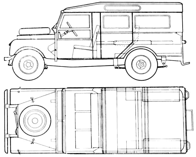 1969 Land Rover 109 SUV blueprint