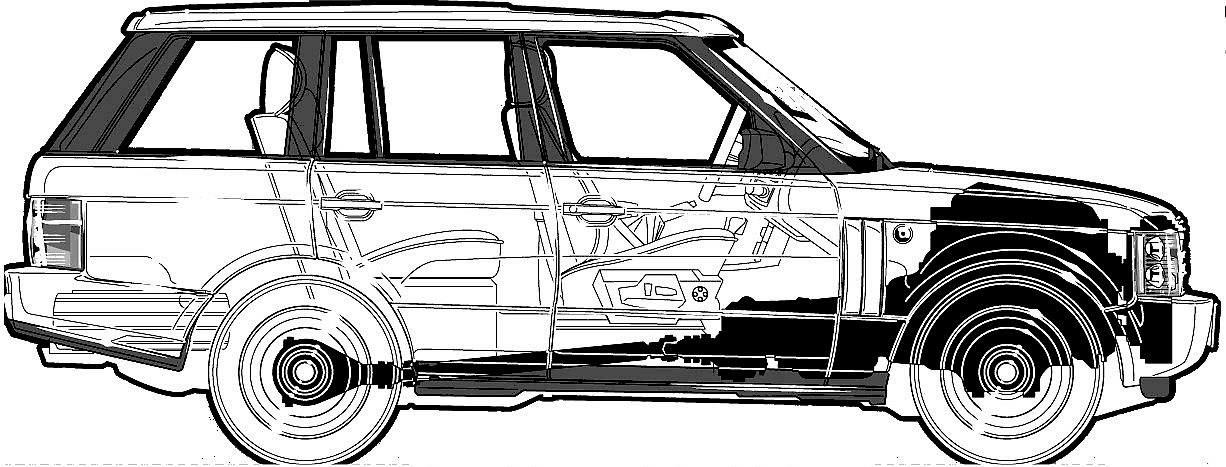 2003 Land Rover Range Rover HSE SUV blueprint