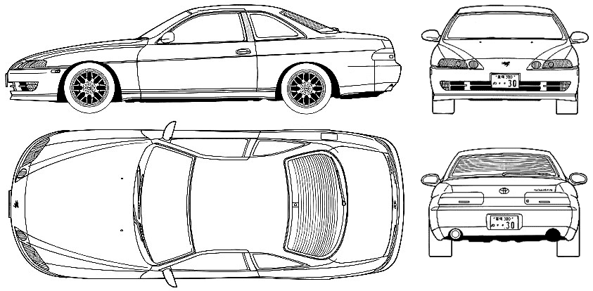 CAR blueprints 1993 Lexus SC 400 Coupe blueprint