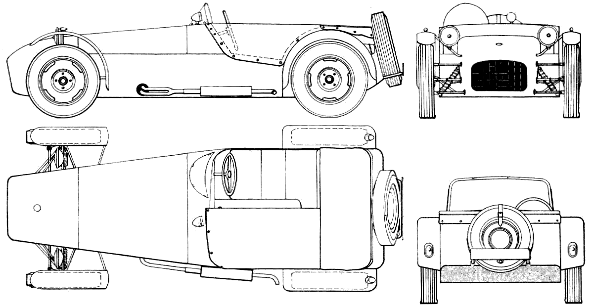 CAR blueprints 1962 Lotus 7 S2 Roadster blueprint