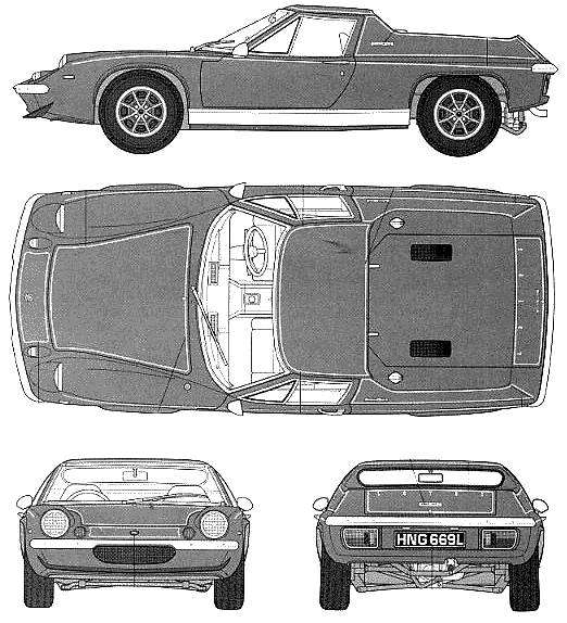 1972 Lotus Europa Special Coupe blueprint