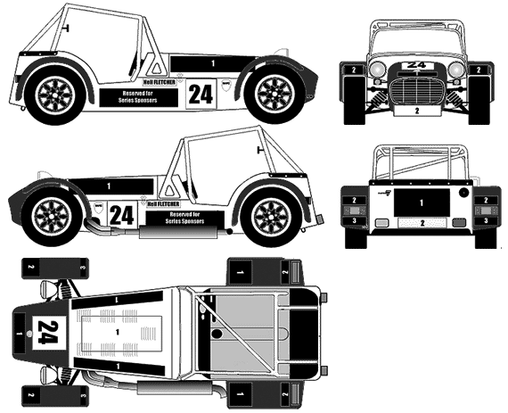 1957 Lotus Super 7 Coupe blueprint