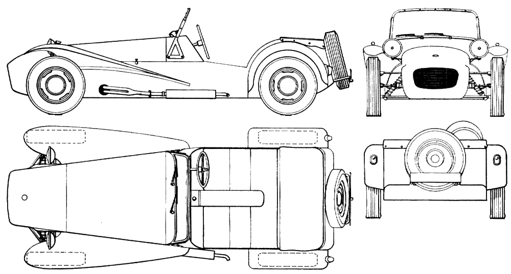 1957 Lotus Super 7 Coupe blueprint