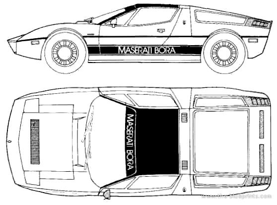 1974 Maserati Bora Coupe blueprint