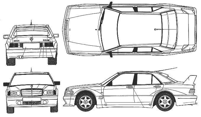 Mercedes 190e blueprint