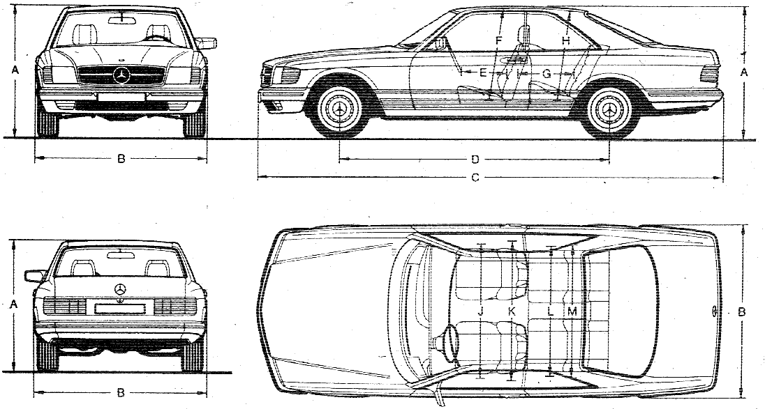 1981 MercedesBenz W126 380500 SEC Coupe blueprint