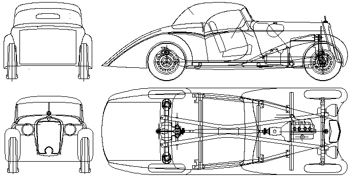 1936 MercedesBenz W136 170V Cabriolet blueprint
