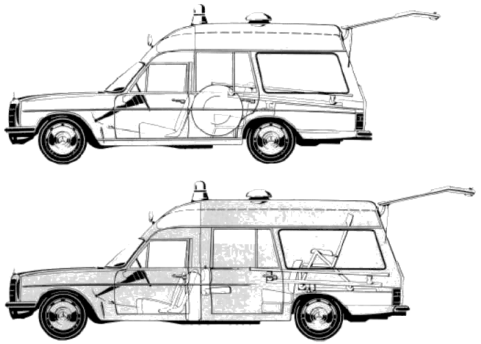 1972 MercedesBenz W115 240d Ambulance Wagon blueprint